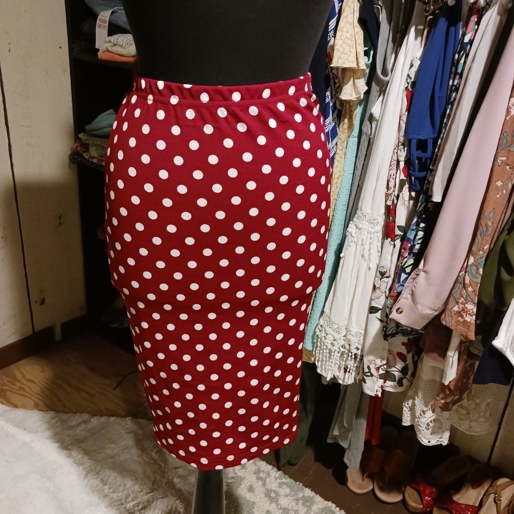 SHEIN polka dot pencil skirt